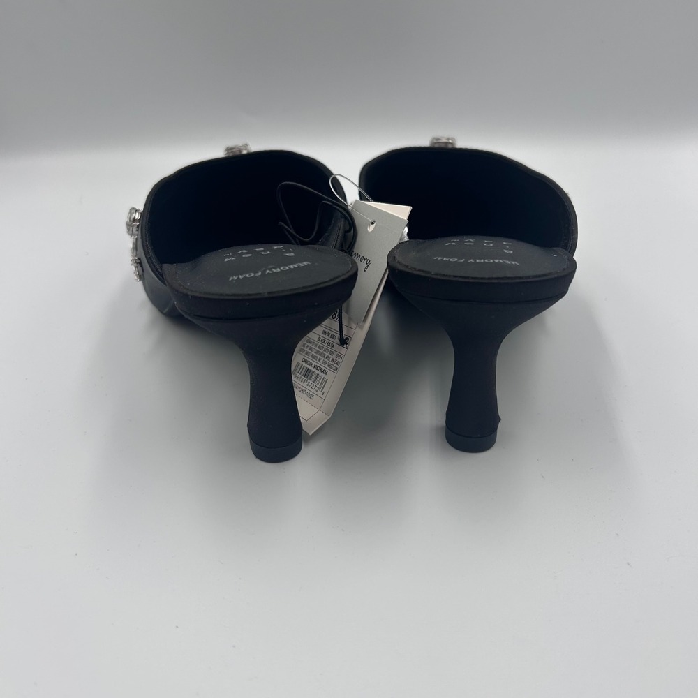 A New Day Katia Black Rhinestone Pointed Toe Kitten Heel Mules Size 8.5 NEW - Picture 3 of 5